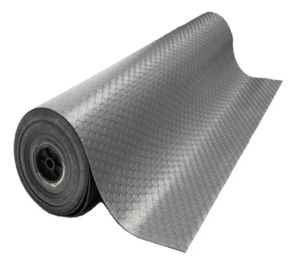Piso de Goma Estoperol Gris 3mm Espesor, 1,2 m ancho. Rollo 10 mts.