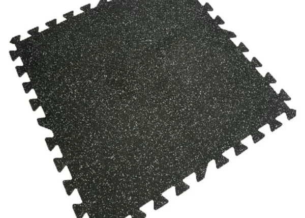 Piso Gimnasio Caucho Epdm Blanco/Negro Puzle 1 m ancho x 1 mt largo x 6 mm espesor. - Imagen 2