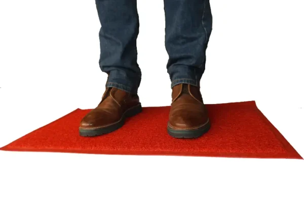 Limpiapie Alfombra PVC Rizado 40x70 cm 12 mm Rojo/Con terminación - Imagen 2