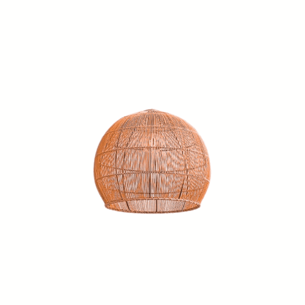 PANTALLA MIMBRE GLOBO MEDIANO VARILLA 45 X 60 CM