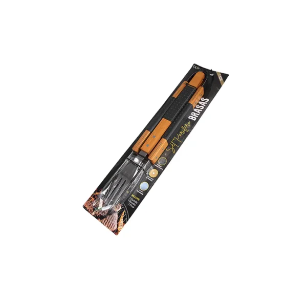 SET PARRILLA BRASAS 3 PZS ( CUCH +TEN+PINZAS)