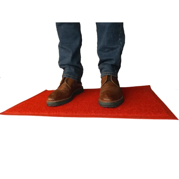 Limpiapie Alfombra PVC Rizado Pequeño 60x90 cm 12 mm Rojo/Con terminación