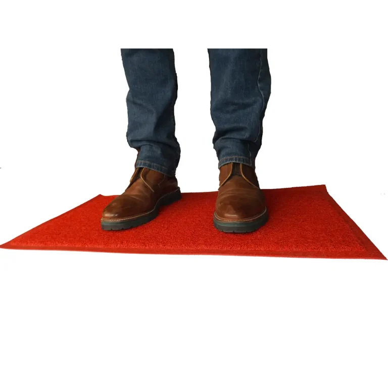 Limpiapie Alfombra PVC Rizado Pequeño 60x90 cm 12 mm Rojo/Con terminación