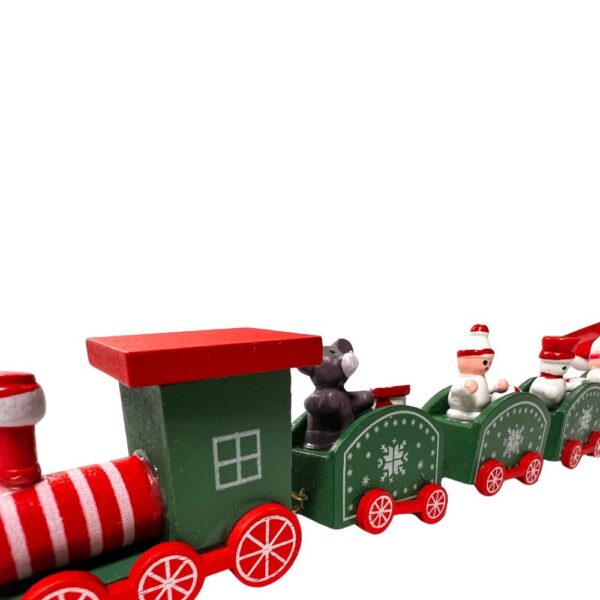 Tren De Madera Navidad Hombre De Nieve - Imagen 2