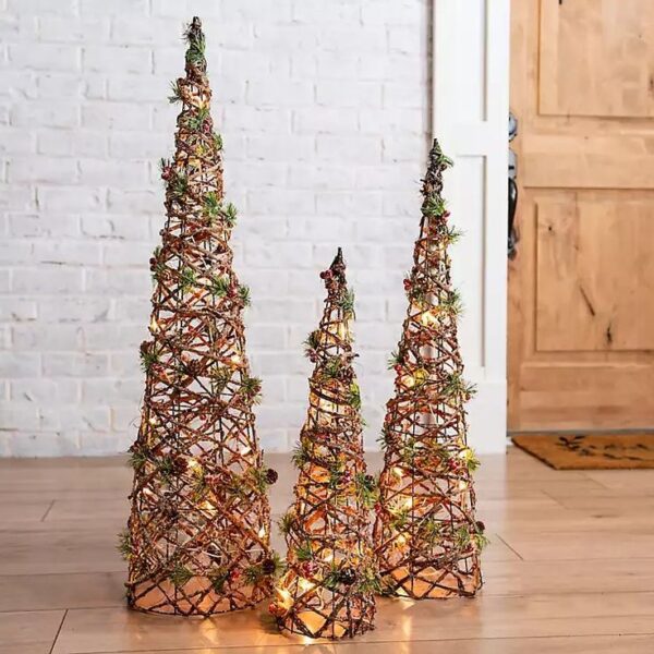 Árbol de Navidad de Mimbre 210 Cm de Alto - Imagen 3