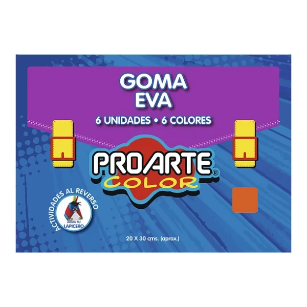 EST.GOMA EVA 6 PLIEGOS 6 COLORES 6 HOJAS 20X30 CM
