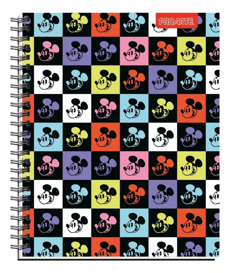 Cuaderno  PROARTE Floked MICKEY Carta 150 Hojas 7 mm