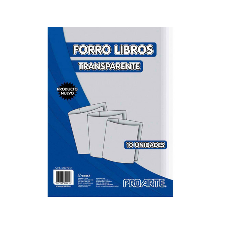 FORRO PROARTE LIBRO TRANSPA.BOLSA 10un CAJA PDQ