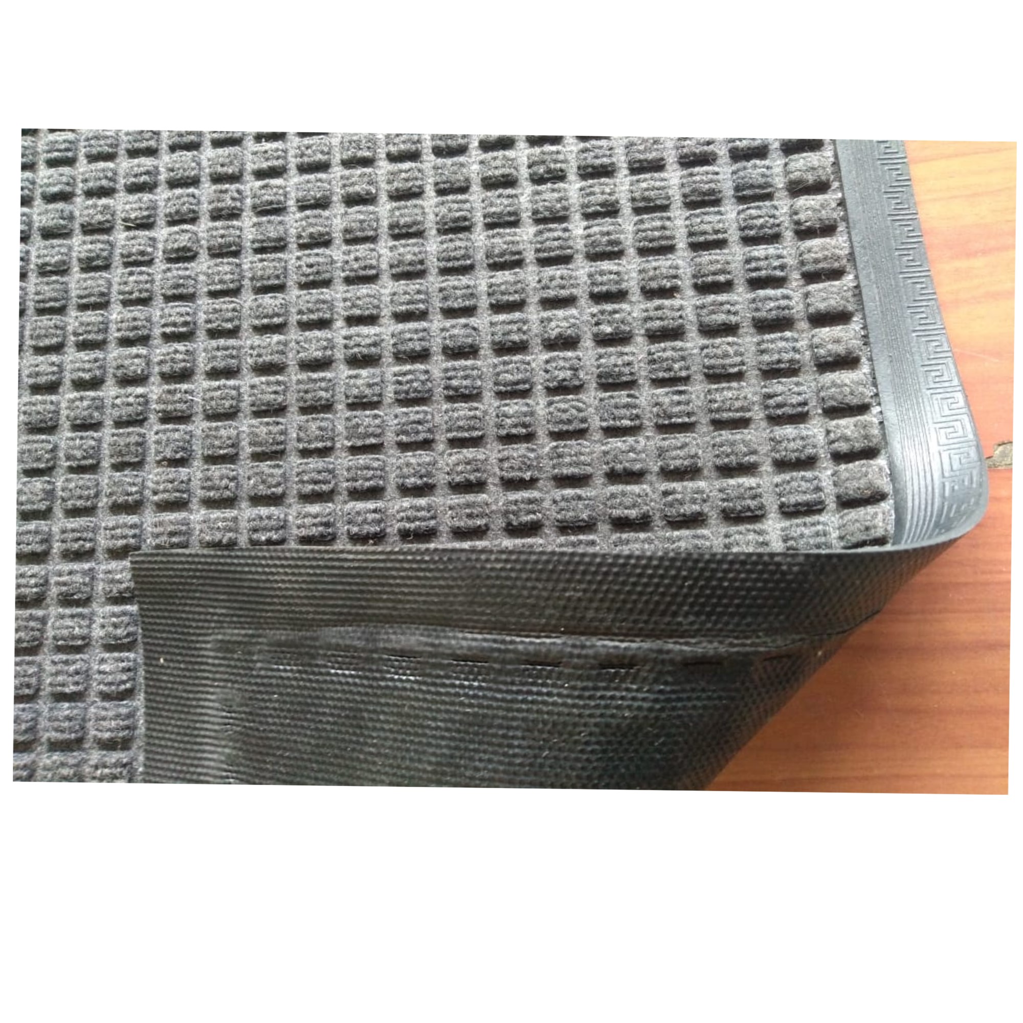 Piso Felpudo Tipo Alfombra Gris/Negro 6 mm Espesor x 600 mm Ancho x 900 mm Largo - Imagen 2