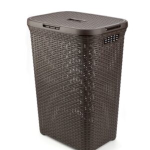 Cesto Modelo Ratan Grande 62 L Con Tapa Marron Grande
