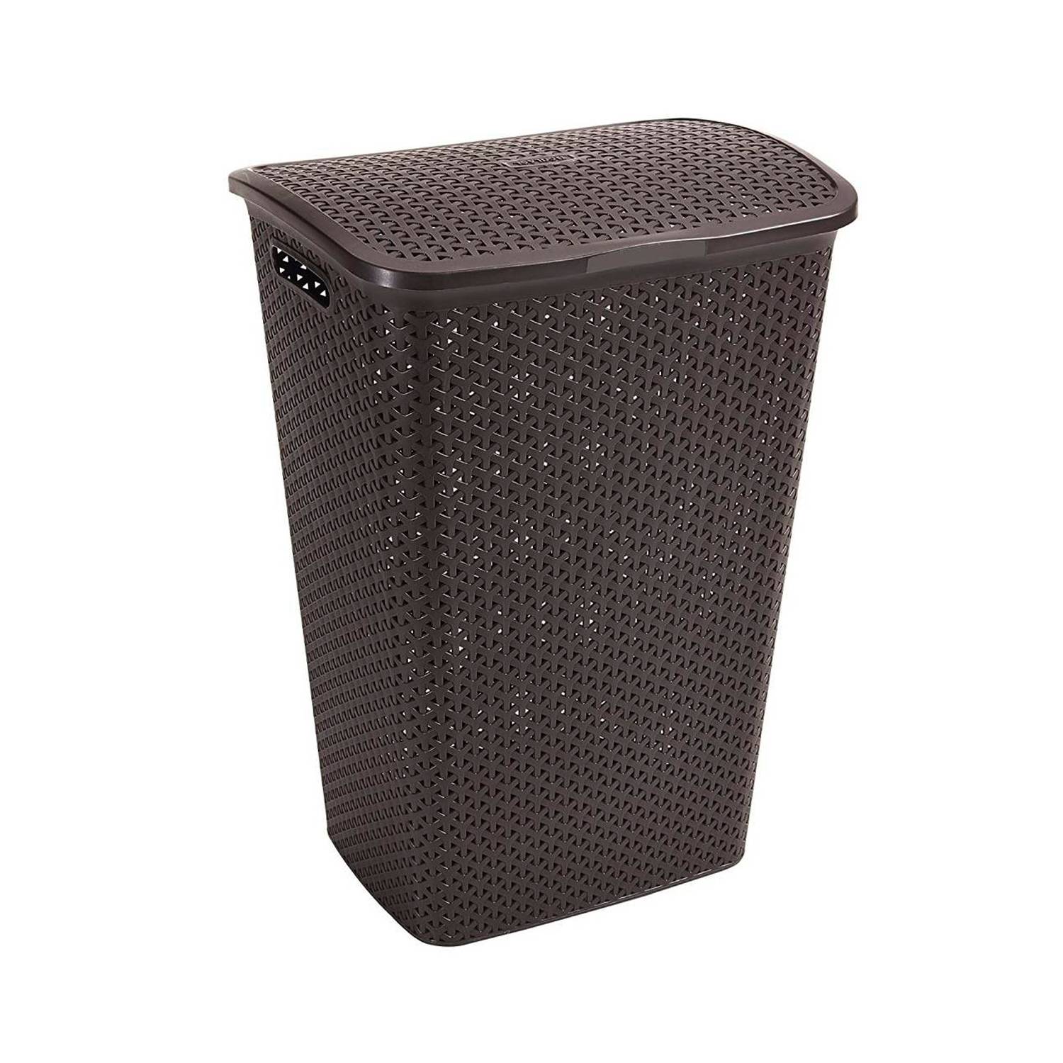 Cesto Modelo Ratan Bali Con Tapa Marron