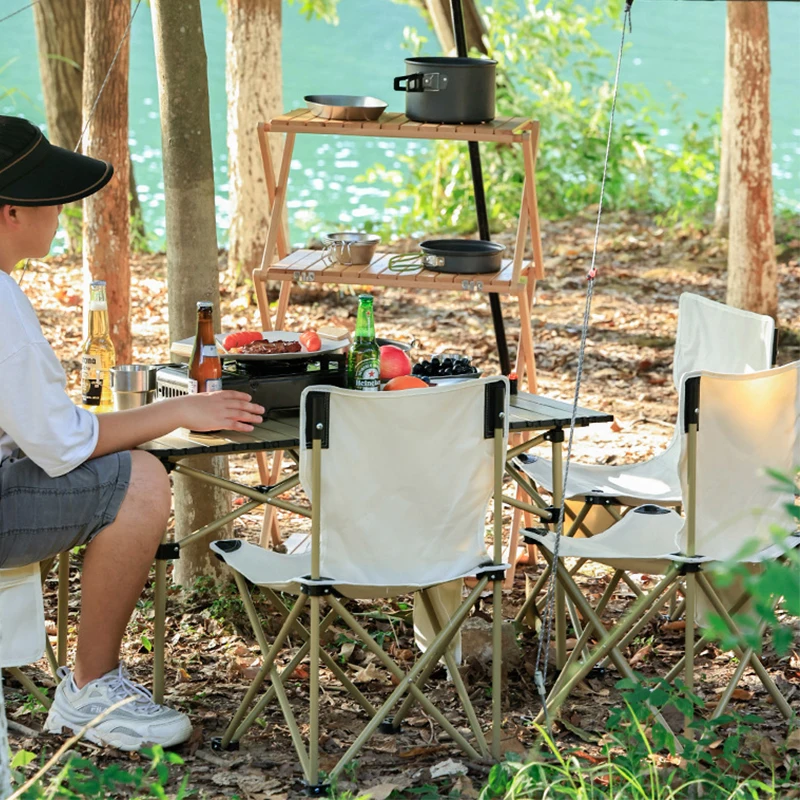 Set Mesa + 4 Silla Plegable Camping Portátil + Bolso - Imagen 2