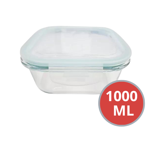 Pote Vidrio Cuadrado 1000Ml