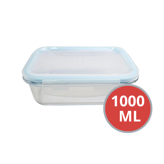Pote Vidrio Rectangular 1000 Ml