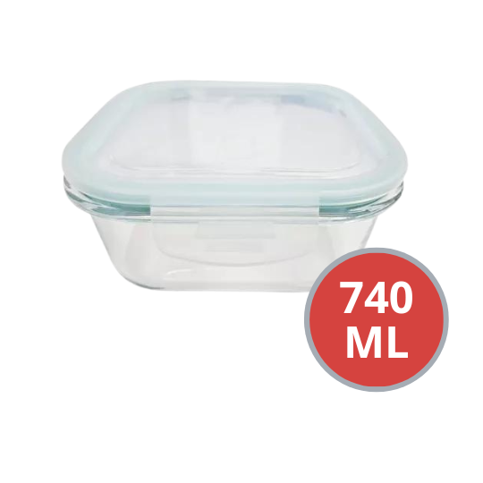 Pote Vidrio Cuadrado 740 Ml