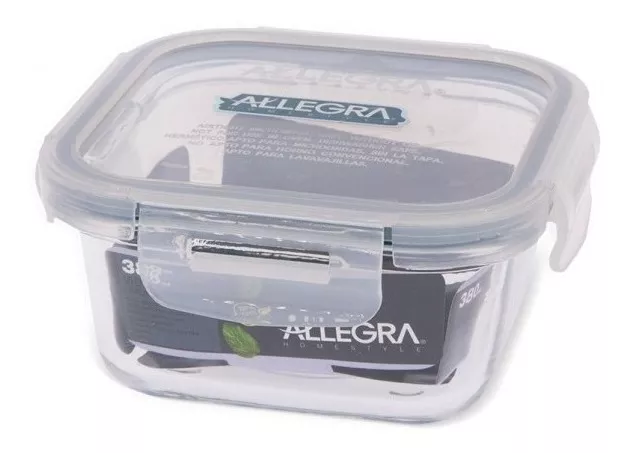 Contenedor Hermetico Vidrio Cuadrado 380Ml - Imagen 2