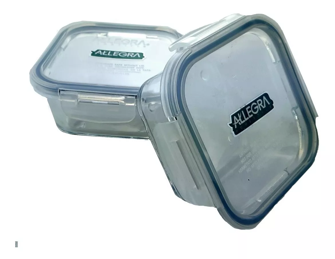 Contenedor Hermetico Vidrio Cuadrado 380Ml - Imagen 3