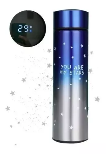 Termo Con Medidor De Temperatura Digital 500Ml Azul