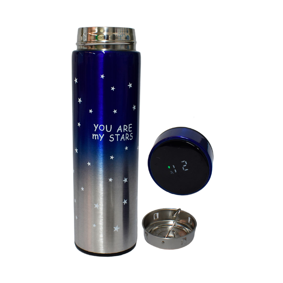 Termo Con Medidor De Temperatura Digital 500Ml Azul - Imagen 2