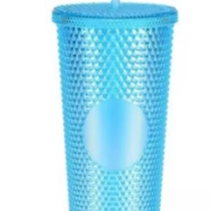 Vaso Térmico 710Cc Color Celeste Diamantado Texturizado
