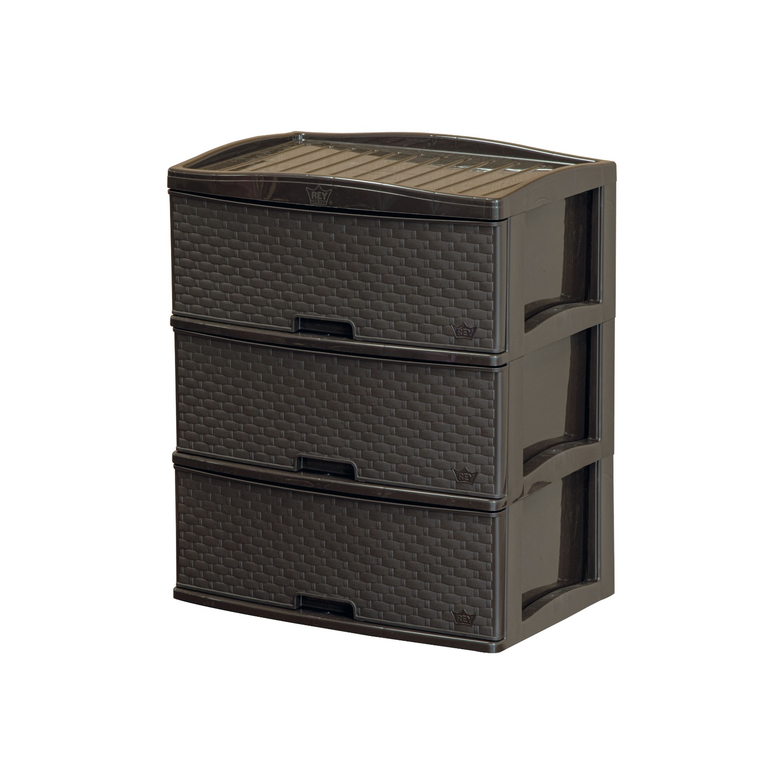 Comoda Kusi Ratán 3 Niveles Marron