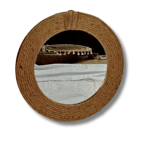 Espejo Artesanal de Estilo Rústico Natural