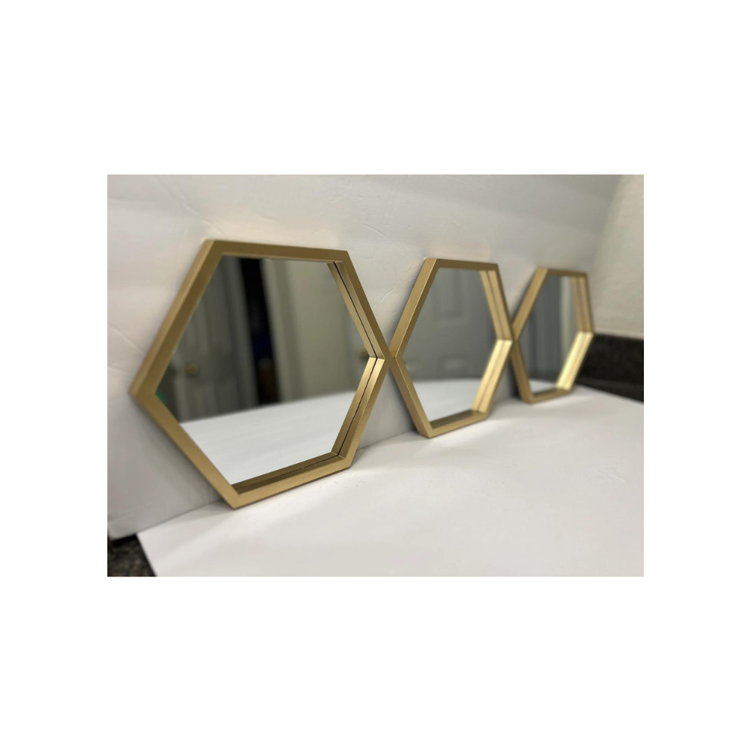 Espejo Decorativo Hexagonal Modular Set 3 Piezas - Imagen 2