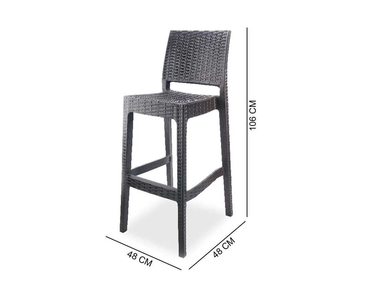 Silla Bar Tavarua Modelo Ratan Marron - Imagen 3