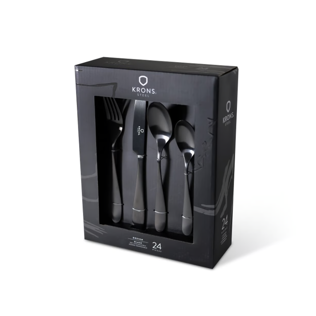 Set Cuchillería Black 24 Piezas Krons