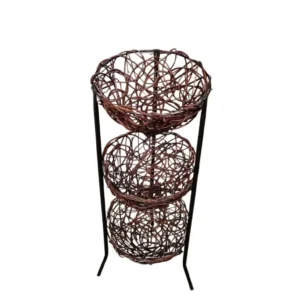 Frutero Mimbre Base Metalica 100 X 38 X 38 Cm