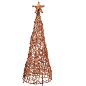 Árbol de navidad de Mimbre Rústico Café 180 cm Alto