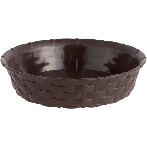 Plato Maceta Redonda Estilo Ratán 18 X 16 Cm Marrón Moro