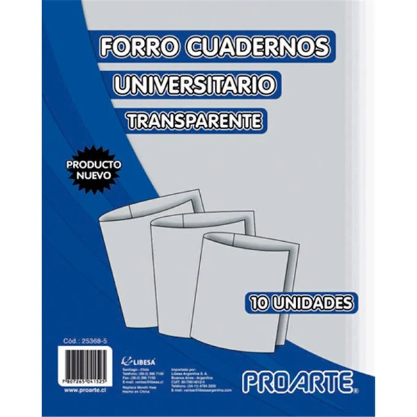 FORRO PROARTE UNIVER.TRANS.P.BOLSA 10un CAJA PDQ