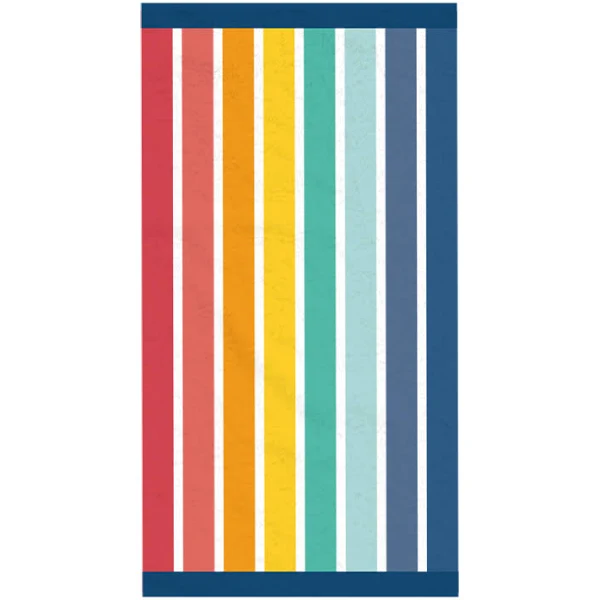 Toalla De Playa Estampada Malibú 400 Grs/M2 - 71 X 147 Cms Arco Iris