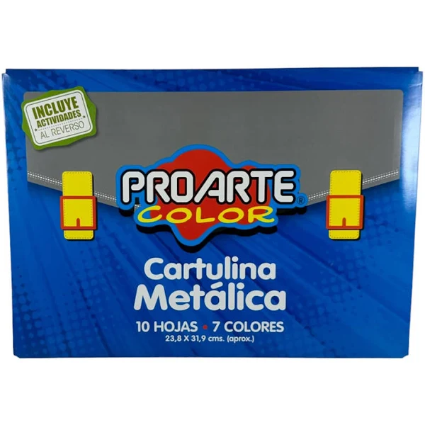 ESTUCHE CARTULINA METALICA 10 HOJAS 7 COLORES 23,8 X 31,9 CM