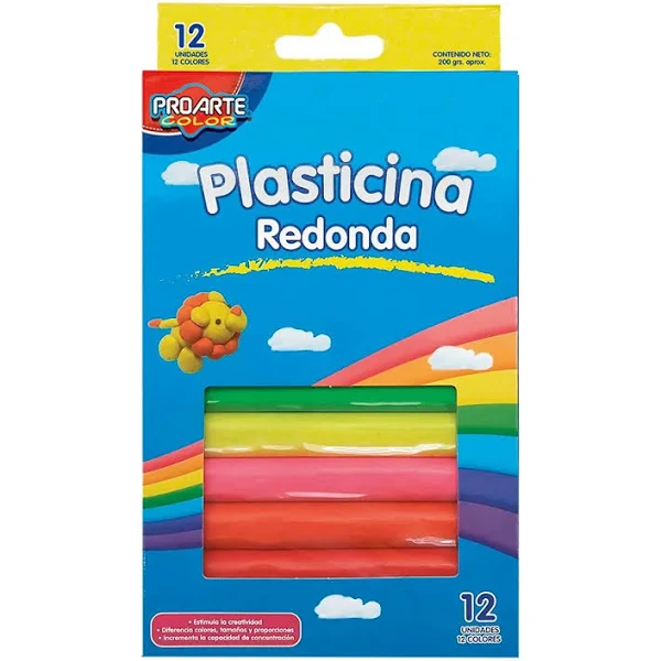 PLASTICINA PROARTE 12 COLORES. REDONDA