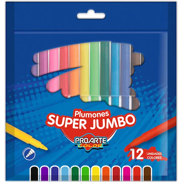 Plumón PROARTE 12 colores Super Jumbo