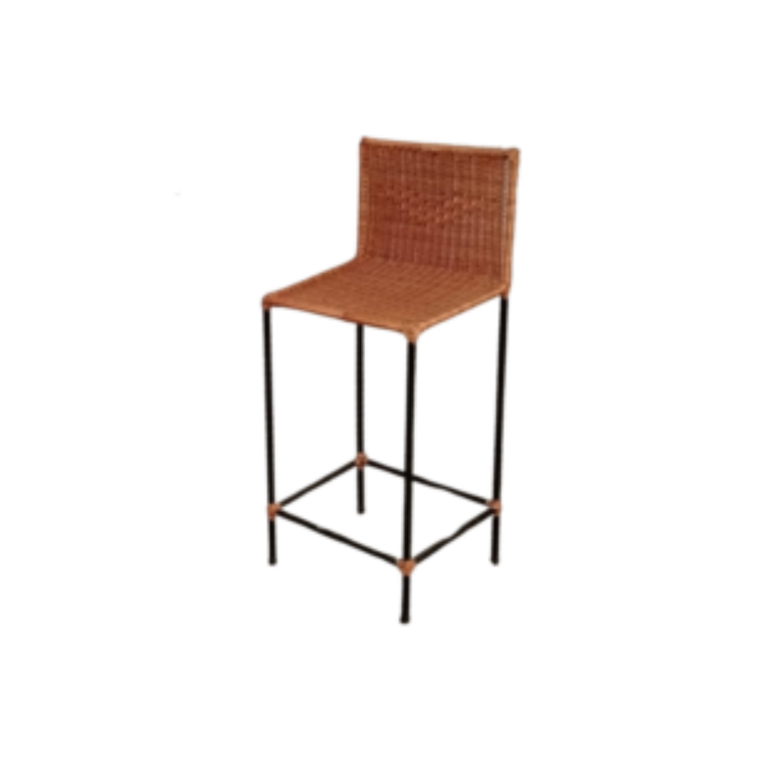 Silla Mimbre Bar Base Metalica 94 X 37,5 X 34 Cm