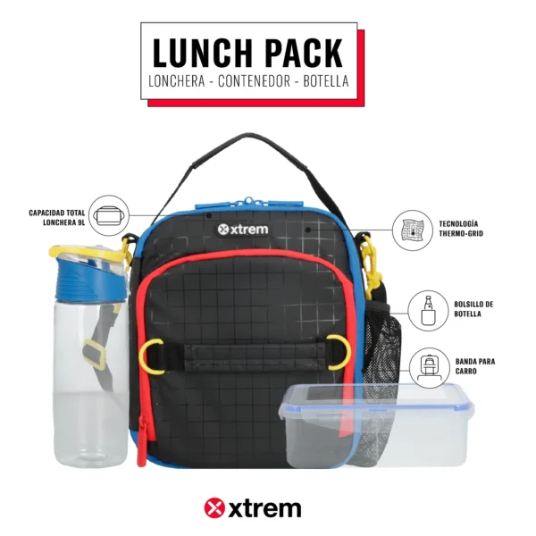 Lonchera térmica Xtrem Lunch-Pack 5XT black checks - Imagen 3